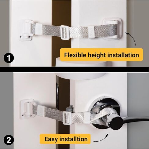 SVD.PET Upgraded Cat Door Latch & Stopper: Door Strap for Cats, A Simpler Pet Gate Solution to Dog Proof Your Home & Keep Dogs and Kids Out of Litter Box & Cat Feeder. (White) in Saudi Arabia