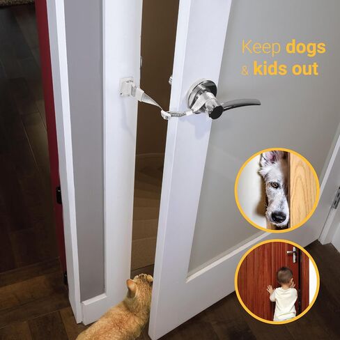 SVD.PET Upgraded Cat Door Latch & Stopper: Door Strap for Cats, A Simpler Pet Gate Solution to Dog Proof Your Home & Keep Dogs and Kids Out of Litter Box & Cat Feeder. (White) in Saudi Arabia