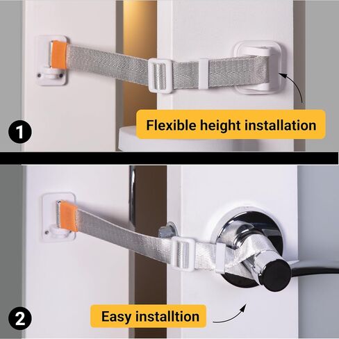 SVD.PET Upgraded Cat Door Latch & Stopper: Door Strap for Cats, A Simpler Pet Gate Solution to Dog Proof Your Home & Keep Dogs and Kids Out of Litter Box & Cat Feeder. (White) in Saudi Arabia