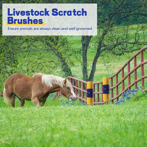 3 Pcs Livestock Scratch Brush 2 Types of Shape for Installation Goat Cow Horse Scratcher Horse Grooming Kit Scratching Post with Screws and Nuts Livestock Anti Itch Tool for Cattle Pig Sheep in Saudi Arabia