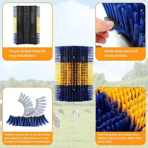 17.3" x 13" Livestock Scratching Brush, Large Size Full Massage Horse Brush with 12 Screws, Relieve Itching on Back of Livestock Widely Used for Cows, Donkeys, Goats, Pigs, Mules, Sheep in Saudi Arabia