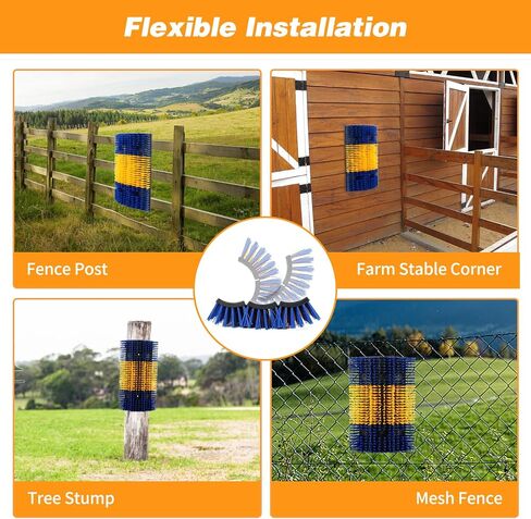 17.3" x 13" Livestock Scratching Brush, Large Size Full Massage Horse Brush with 12 Screws, Relieve Itching on Back of Livestock Widely Used for Cows, Donkeys, Goats, Pigs, Mules, Sheep in Saudi Arabia