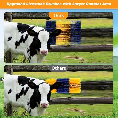 17.3" x 13" Livestock Scratching Brush, Large Size Full Massage Horse Brush with 12 Screws, Relieve Itching on Back of Livestock Widely Used for Cows, Donkeys, Goats, Pigs, Mules, Sheep in Saudi Arabia