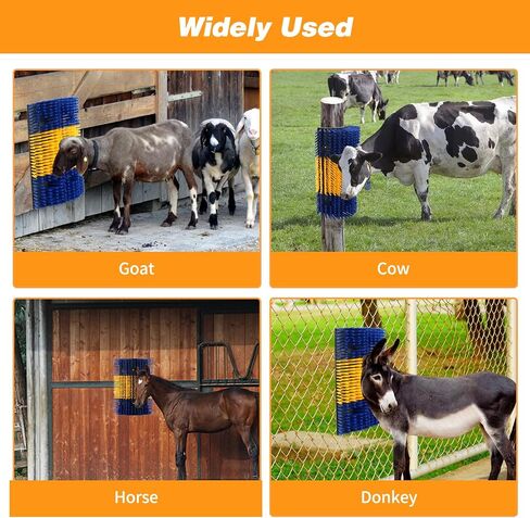17.3" x 13" Livestock Scratching Brush, Large Size Full Massage Horse Brush with 12 Screws, Relieve Itching on Back of Livestock Widely Used for Cows, Donkeys, Goats, Pigs, Mules, Sheep in Saudi Arabia