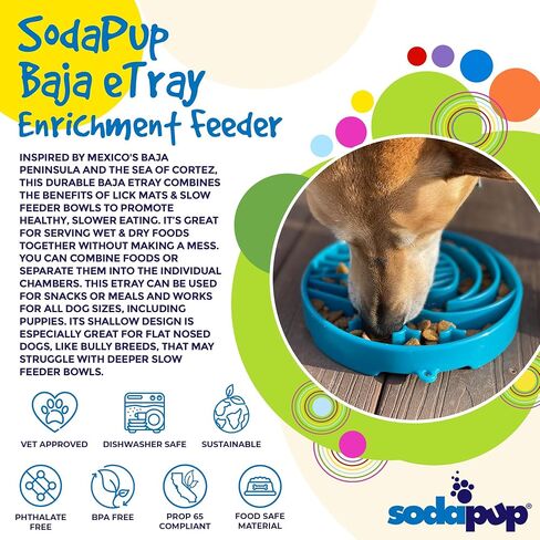 SodaPup Baja eTray – Durable Enrichment Feeder Made in USA from Non-Toxic, Pet-Safe, Food Safe Material for Mental Stimulation, Calming, Slowing Down Eating, Healthy Digestion, & More in Saudi Arabia