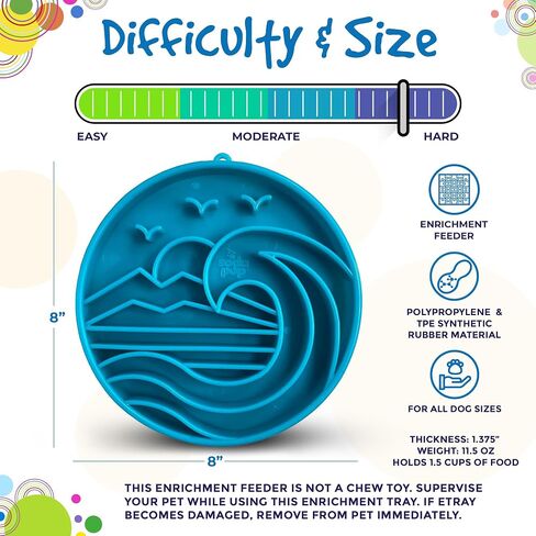 SodaPup Baja eTray – Durable Enrichment Feeder Made in USA from Non-Toxic, Pet-Safe, Food Safe Material for Mental Stimulation, Calming, Slowing Down Eating, Healthy Digestion, & More in Saudi Arabia