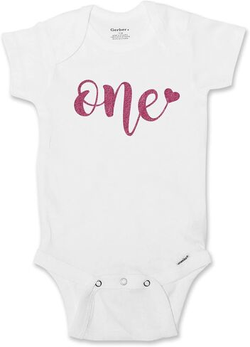 First Birthday Outfit Girl, Choose Your Color, 1st Birthday Onesie, 1 Year Old 12 18 24 Month, Smash Cake Outfit, Short or Long Sleeve, Glitter 002 (18 Month Bodysuit, Long Sleeve, Glitter Blush) in Saudi Arabia