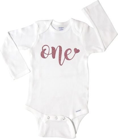 First Birthday Outfit Girl, Choose Your Color, 1st Birthday Onesie, 1 Year Old 12 18 24 Month, Smash Cake Outfit, Short or Long Sleeve, Glitter 002 (18 Month Bodysuit, Long Sleeve, Glitter Blush) in Saudi Arabia