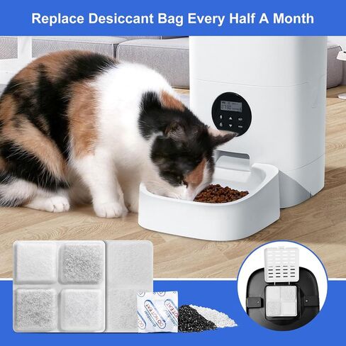 Pet Food Desiccant Bag, 6 Pack Replacement Desiccant Bags for PLAF001/PLAF101/PLAF005/PLAF006/PLAF103/PLAF203 Automatic Pet Feeders,Keep Cat Food & Dog Food Dry and Fresh in Saudi Arabia