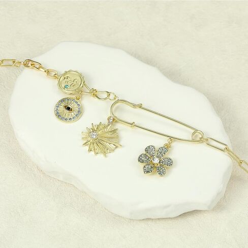 Charm Necklace for Women Dainty Gold Paperclip Chain Necklace Trendy Cherry Starfish Bow Cowboy Pearl Beach Charms for Necklace Western Outfit for Women 80s Outfit Summer Beach Essentials Gold Jewelry in Saudi Arabia