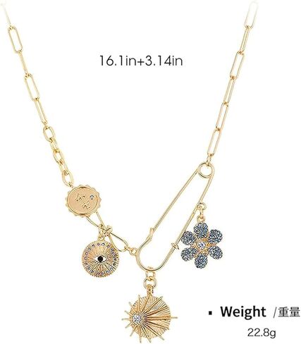 Charm Necklace for Women Dainty Gold Paperclip Chain Necklace Trendy Cherry Starfish Bow Cowboy Pearl Beach Charms for Necklace Western Outfit for Women 80s Outfit Summer Beach Essentials Gold Jewelry in Saudi Arabia