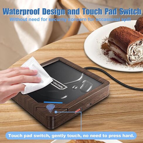 Coffee Mug Warmer with 2 USB Charging Ports: Auto Shut-Off Candle Wax Warmer - Heated Beverage Coffee Accessories for Home Office Desk - U1 Black in Kuwait
