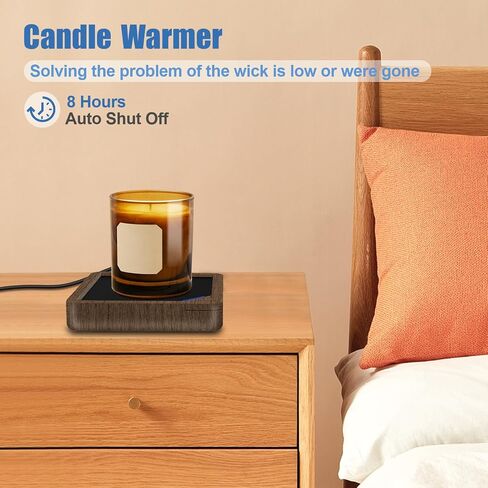 Coffee Mug Warmer with 2 USB Charging Ports: Auto Shut-Off Candle Wax Warmer - Heated Beverage Coffee Accessories for Home Office Desk - U1 Black in Kuwait