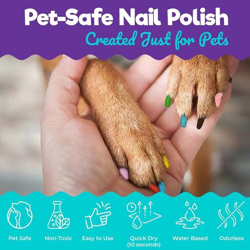 16 Metallic & Matte Dog Nail Polish Pens Quick Dry and Dog Nail File, Pet Safe, Non Toxic Nail Polish for Dogs, Quick Dry Nail Polish & Dog Nail Filer, Doggy Nail Polish Set, Small Dog Accessories in Saudi Arabia