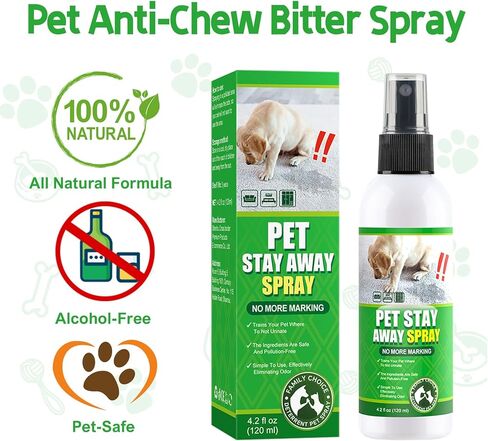Bitter Apple Spray for Dogs to Stop Chewing. No Chew Spray for Dogs Puppies. Dog Training Aids to Stop Chewing. Effective Anti-Scratch Furniture Protector. Alcohol-Free Safe Formula, 4.2 oz. in Kuwait