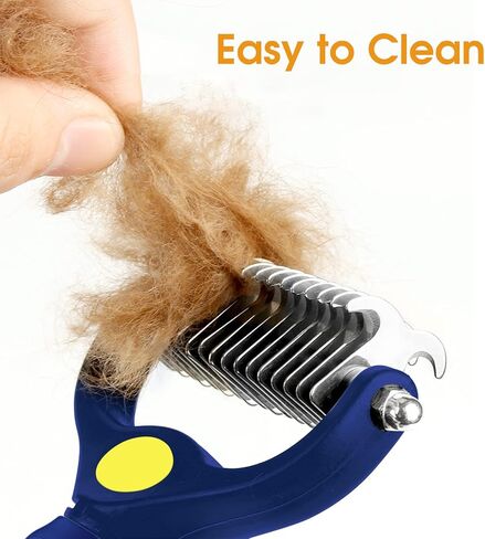 Double Sided Shedding Pet Grooming Brush, UDERUI Dematting Undercoat Rake Comb for Dogs and Cats in Kuwait