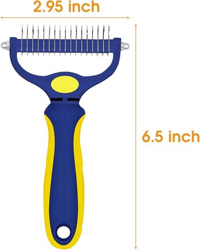 Double Sided Shedding Pet Grooming Brush, UDERUI Dematting Undercoat Rake Comb for Dogs and Cats in Kuwait