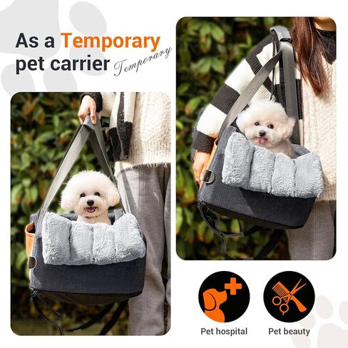 Dog Car Seat for Small Dog Pickup Center Console Seat Pet Booster Seat for Car Puppy Car Seat for Small Dogs (Gray+Orange) in Kuwait
