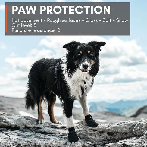 Non-stop dogwear Protector Booties, 4-Pack of Dog Booties for Hot Pavement and Rough Surfaces with Anti-Slip, Waterproof and Comfortable for Large Dogs in Saudi Arabia