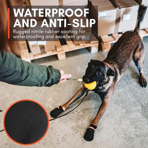 Non-stop dogwear Protector Booties, 4-Pack of Dog Booties for Hot Pavement and Rough Surfaces with Anti-Slip, Waterproof and Comfortable for Large Dogs in Saudi Arabia