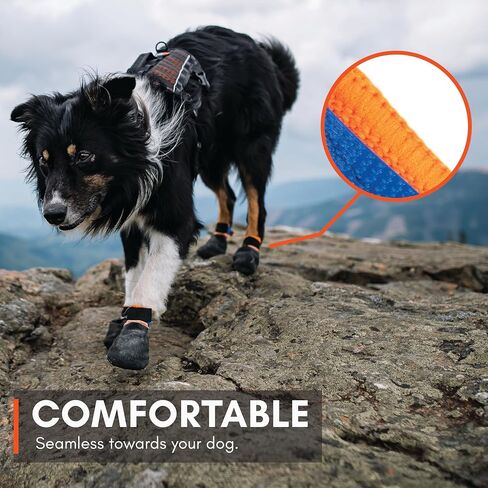 Non-stop dogwear Protector Booties, 4-Pack of Dog Booties for Hot Pavement and Rough Surfaces with Anti-Slip, Waterproof and Comfortable for Large Dogs in Saudi Arabia