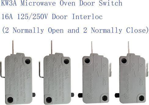 KW3A Microwave Oven Door Switch 16A 2 Normally Open and 1 Normally Close | Current:16A Voltage:125 / 250AVC Working temperature:-40°~105° in Kuwait