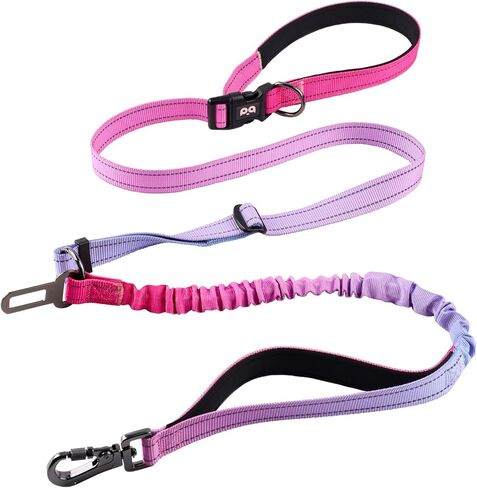 QQPETS Hands Free Dog Leash with Car Seat Belt, Adjustable No Pull Bungee Dog Running Waist Leash, Versatile Crossbody Rope for Walking, Jogging and Hiking in Kuwait