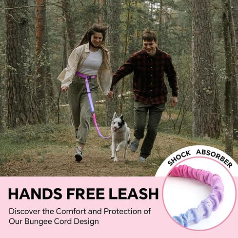 QQPETS Hands Free Dog Leash with Car Seat Belt, Adjustable No Pull Bungee Dog Running Waist Leash, Versatile Crossbody Rope for Walking, Jogging and Hiking in Kuwait