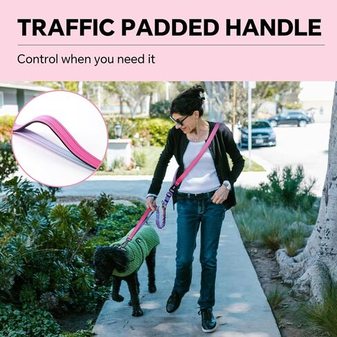 QQPETS Hands Free Dog Leash with Car Seat Belt, Adjustable No Pull Bungee Dog Running Waist Leash, Versatile Crossbody Rope for Walking, Jogging and Hiking in Kuwait