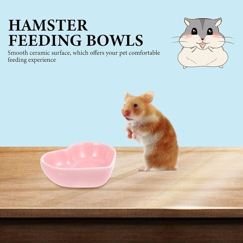 VILLCASE Hamster Ceramic Food Bowl, Turning Food Water Dish for Hamster Gerbil Hedgehog Rat Rodent, 3 Pcs(Green and Pink+Blue) in Saudi Arabia