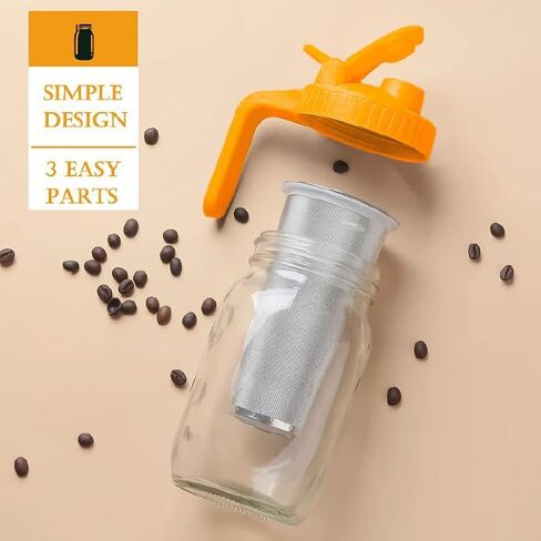 ماكينة صنع القهوة الباردة - تتضمن 2 كوارت (64 أونصة / 1.9 لتر) إبريق زجاجي سميك واسع الفم، مع فلتر شبكي من الفولاذ المقاوم للصدأ وغطاء قلاب للقهوة المثلجة، مصفاة القهوة in Kuwait