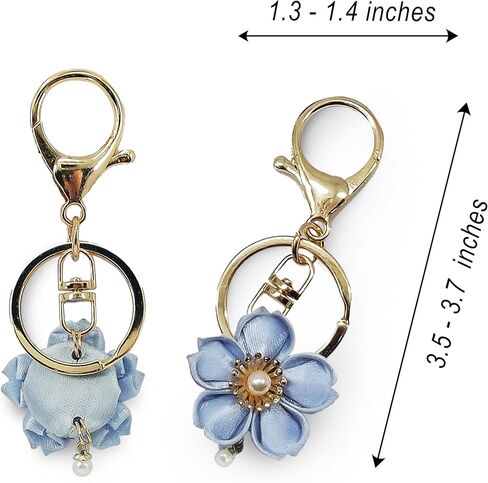 Set of 5 Handmade Keychain Charms - Handcrafted Oriental Tsumami Zaiku Keyring Charms, Great Small Gifts for Personalized With Birthday. For Women,Male, Kids, Friends in Saudi Arabia
