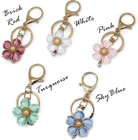 Set of 5 Handmade Keychain Charms - Handcrafted Oriental Tsumami Zaiku Keyring Charms, Great Small Gifts for Personalized With Birthday. For Women,Male, Kids, Friends in Saudi Arabia