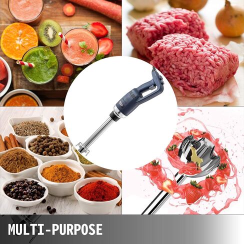 VEVOR Commercial Immersion Blender, 350W Heavy Duty Hand Mixer, 16 inch Stepless Variable Speed Mixer with Stainless Steel Blade, Multi-Purpose Portable Mixer for Soup, Sauces, Mashed Potatoes, Cream in Saudi Arabia