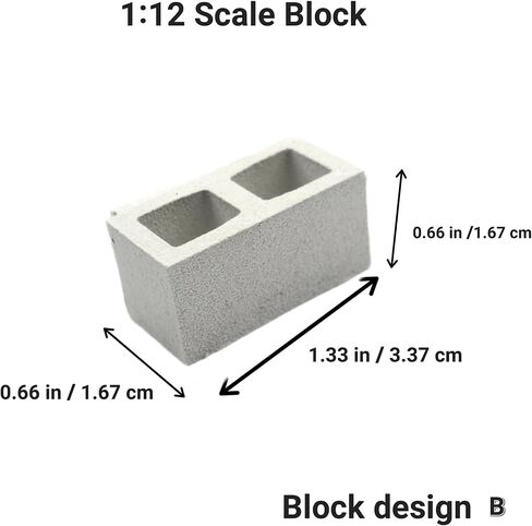 Miniature Cinder Blocks Silicone Mold - 1:12 Scale with Realistic Texture (4 Cavities mold) in Saudi Arabia