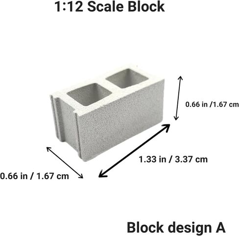Miniature Cinder Blocks Silicone Mold - 1:12 Scale with Realistic Texture (4 Cavities mold) in Saudi Arabia