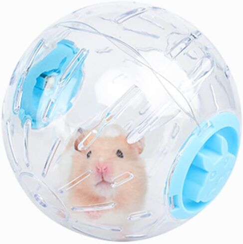 كرة هامستر 4.9 بوصة، للهامستر أقل من 3.9 بوصة/10 سم في الطول، محمولة وصغيرة الحجم، ألعاب تمرين الهامستر، أزرق وشفاف in Kuwait