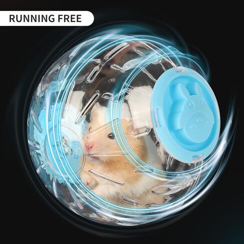 كرة هامستر 4.9 بوصة، للهامستر أقل من 3.9 بوصة/10 سم في الطول، محمولة وصغيرة الحجم، ألعاب تمرين الهامستر، أزرق وشفاف in Kuwait