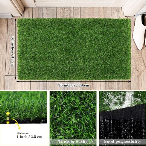 TURSTIN Dog Grass Pee Pads 16 x 30 Inches Artificial Grass Pad for Dogs Fake Grass for Dogs Potty Training Indoor Outdoor Fake Turf Rugs for Puppy Housebreaking Supplies in Saudi Arabia
