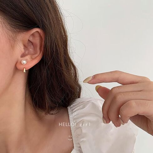 Boho Pearl Ear Jacket Earrings Gold Pearl Stud Earrings Pearl Wedding Earrings Two Ways Front Back Earrings Jewelry for Women and Girls Gifts in Saudi Arabia