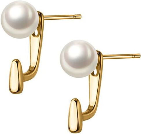 Boho Pearl Ear Jacket Earrings Gold Pearl Stud Earrings Pearl Wedding Earrings Two Ways Front Back Earrings Jewelry for Women and Girls Gifts in Saudi Arabia