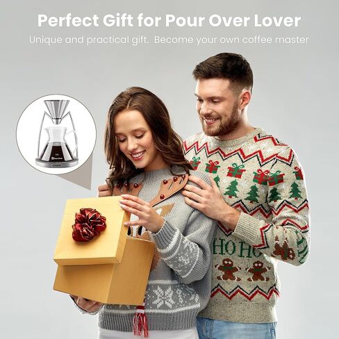 مايستري هاوس بور أوفر صانع القهوة، قطارة قهوة مغناطيسية وخادم قهوة 600 مل، صانع القهوة بالتنقيط مع قاعدة معدنية، آمنة للاستخدام في غسالة الأطباق للمنزل أو المكتب in Kuwait