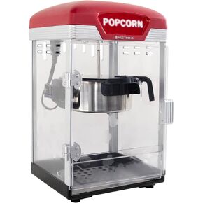 West Bend Stir Crazy Movie Theater Popcorn Popper, Gourmet Popcorn Maker Machine with Nonstick Popcorn Kettle and Popcorn Scoop for Popcorn Machine, 4 Qt., Red