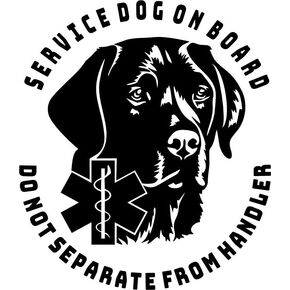 Service Dog On Board Do Not Separate From Handler Labrador Car Decal Sticker 5x4 in Kuwait