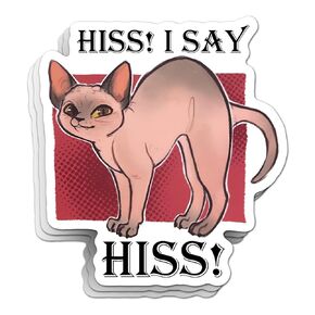 Hiss I Say Hiss Majesty Sticker Cat Astarion Cute Video Game Vinyl Die Cut Sticker for Car Laptop Phone Water Bottle Guitar Helmet Gift Idea Merchandise Decor Decal Stuff (3 Inches (3Pcs))