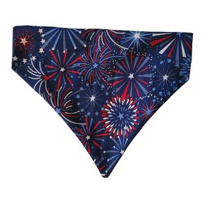 Patriotic Fireworks Over the Collar Dog Bandana That Slips Onto Your Dogs Existing Collar Size (X-Small)
