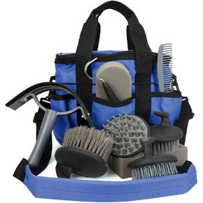 HILASON Grooming Tote with 10 Piece Grooming Set - Blue