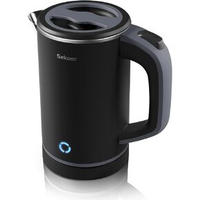 Sekaer Small Electric Tea Kettle Stainless Steel 0.8L Portable Travel Hot Water Boiler, Mini Electric Coffee Kettle with Auto Shut-Off & Boil Dry Protection, Cordless Base & Green