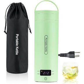 Portable Electric Kettle: Travel Small Water Boiler, Heater with 4 Temperature Control, 304 Stainless Steel, With Boil Dry Protection & Fast Boil, BPA-Free, Auto Shut Off (Green)