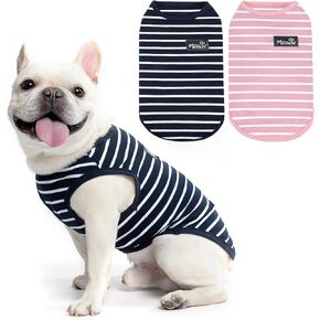 MIHACHI Dog Shirts Dog Clothes 2 Pack for Small Medium Dogs - Breathable Lightweight Pet T Shirt Cotton Sleeveless Vest Tank Tops for Summer Puppy Cat Boy Girl Outfit Green & Yellow X-Small